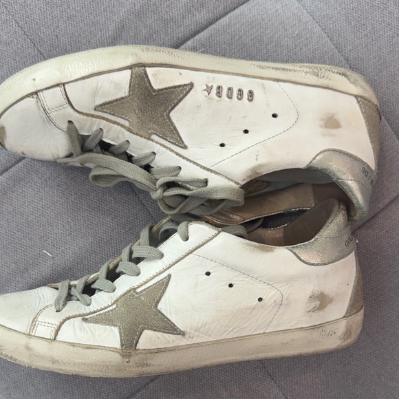 Cream and Gray Superstar Sneakers